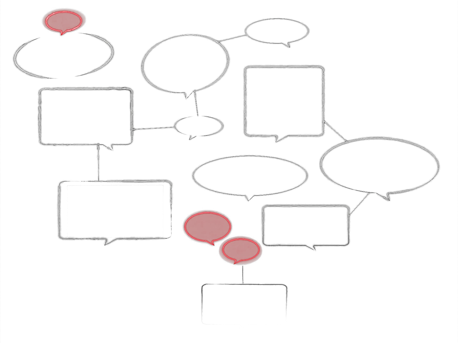 Schéma au trait reliant les publications, la vérification du prospect et la prise de contact.