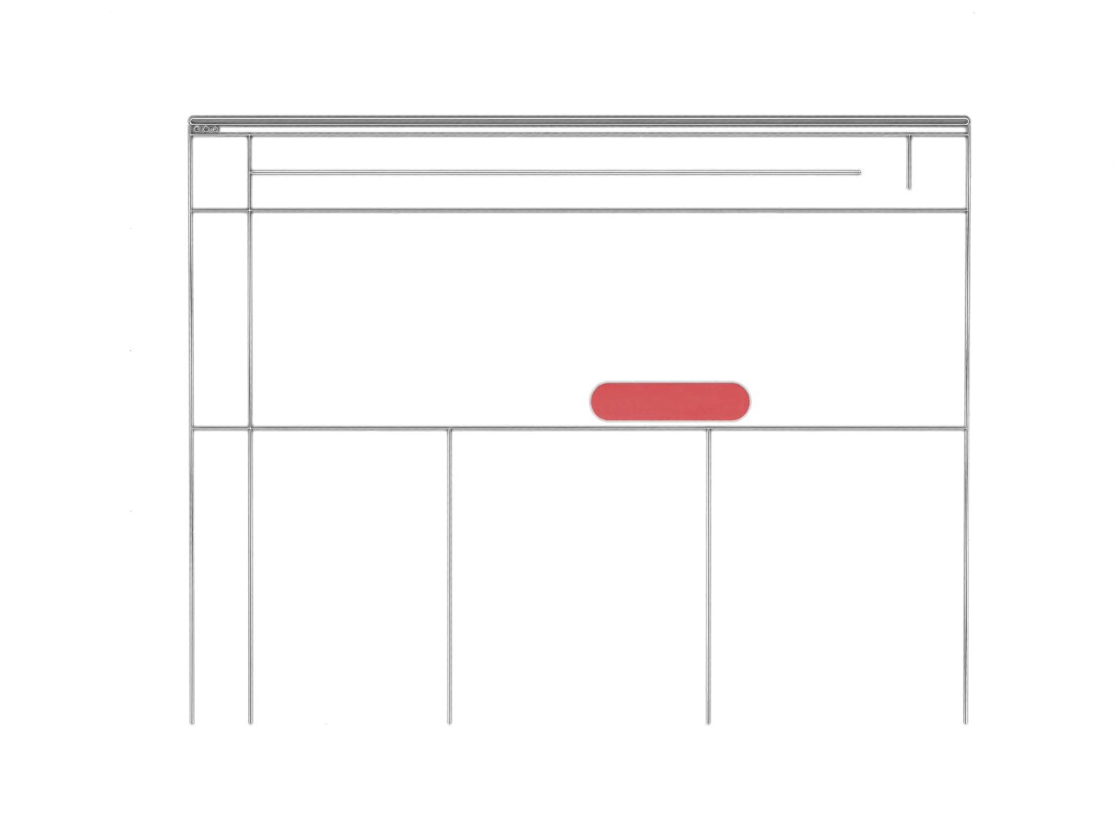 Schéma au trait d'une page web décomposée en blocs : message, arguments, action de contact.