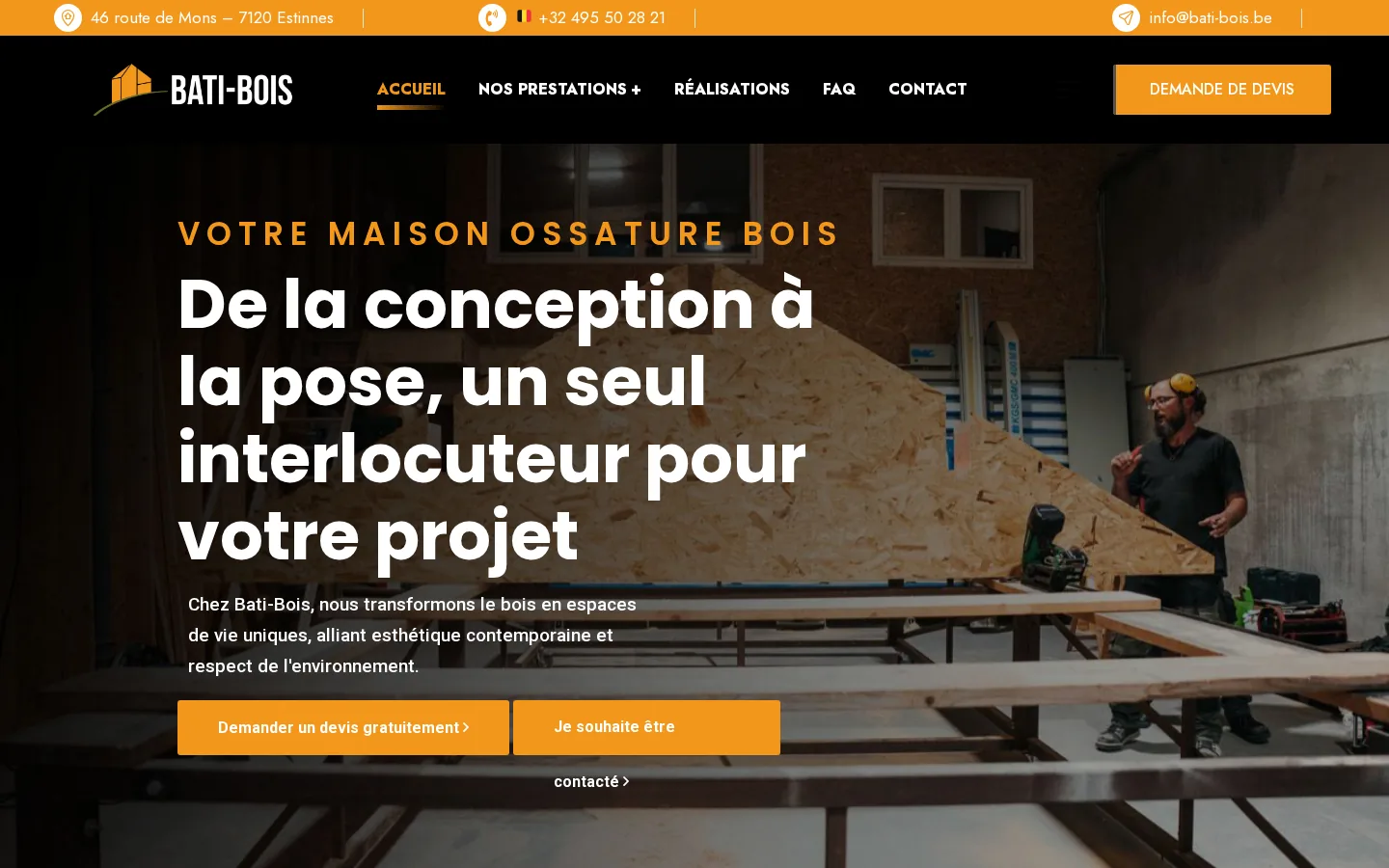 Site de Bâti Bois, construction ossature bois