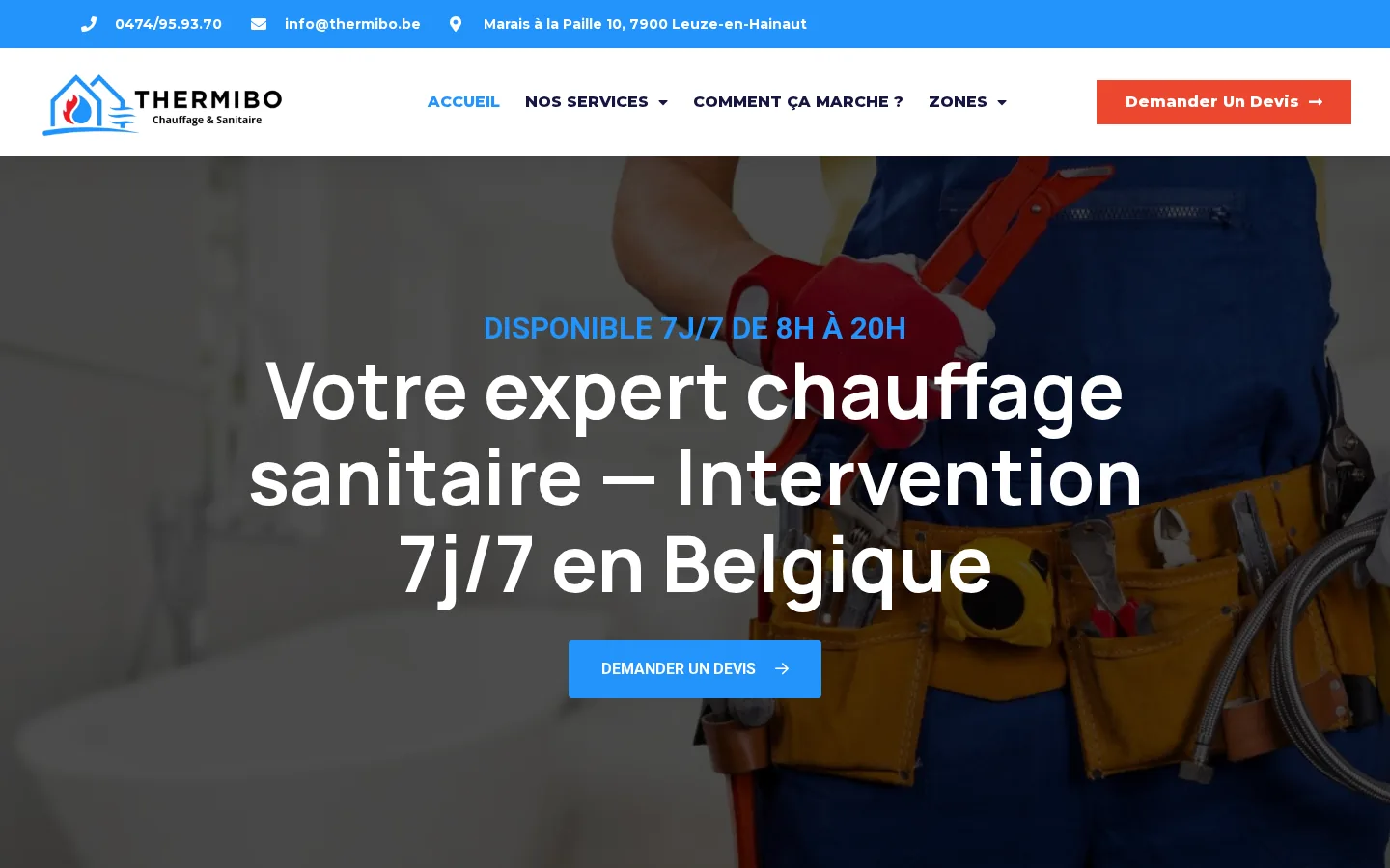 Site de Thermibo, chauffage & sanitaire